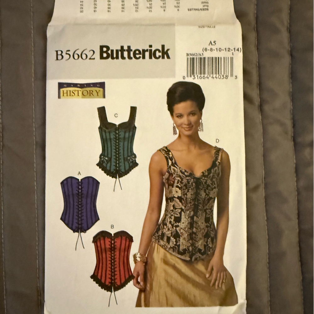 Butterick Women's Corset Top - Black and Gold